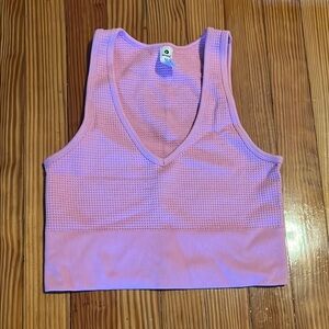 Pink V-Neck Crop Top